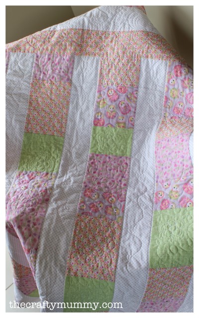 baby girl quilt pink green