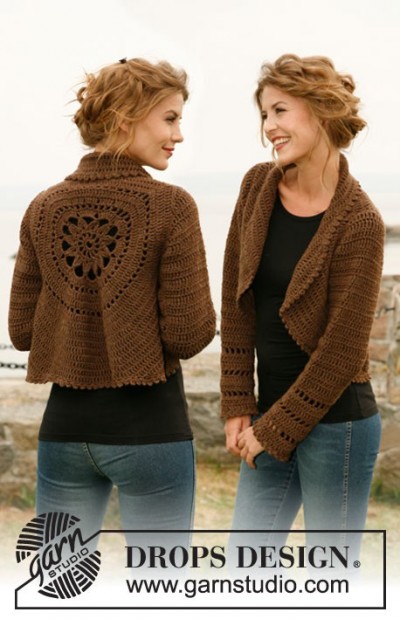 crochet shrug brown
