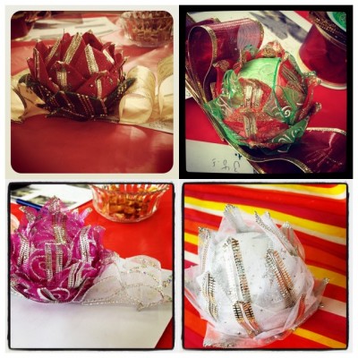 Christmas decoration ribbon pine cone