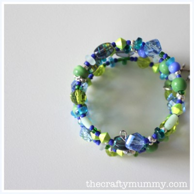 green blue bracelet beaded