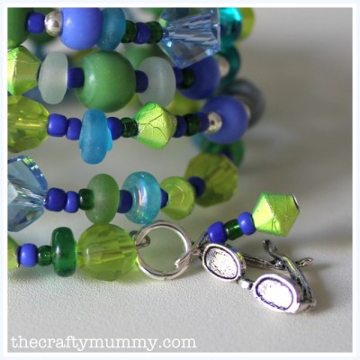 green blue beaded bracelet