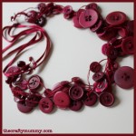 red necklace handmade buttons