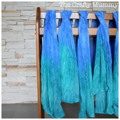 sash scarf blue green