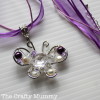 butterfly necklace beaded ribbon