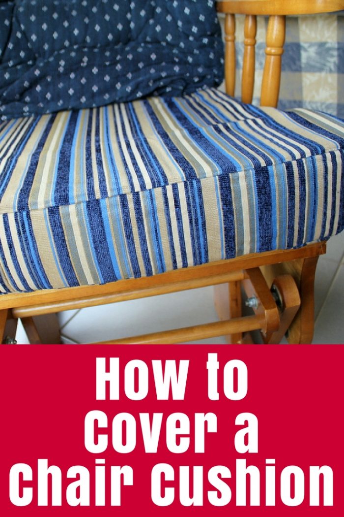 Step by step tutorial on how to cover a chair cushion by sewing a new cover - with a little baby vomit story thrown in! (click through for tutorial)