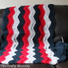 crochet ripple blanket navy red grey