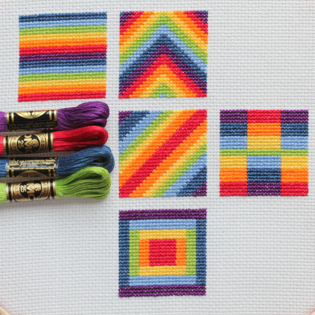 Cross Stitch Rainbow Block The Crafty Mummy