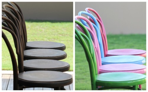 How to Paint Chairs before after
