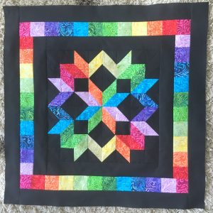 rainbow star quilt with borders