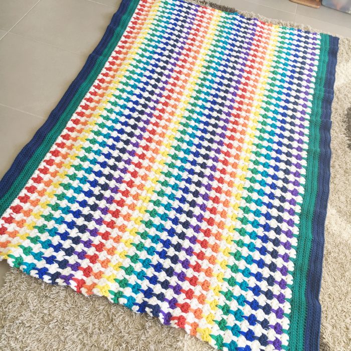 Crochet Rainbow Heart Blanket 5