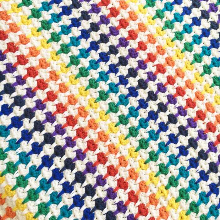 Crochet Rainbow Heart Blanket 7