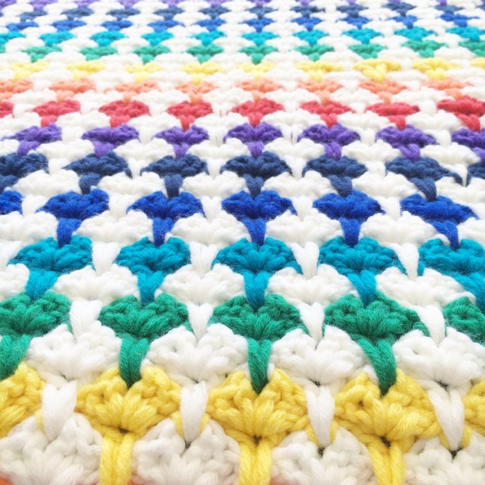 Crochet Rainbow Heart Blanket 8
