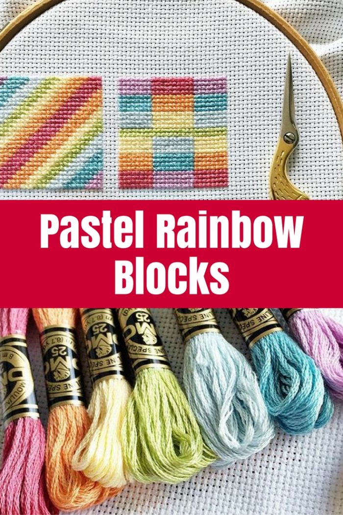 Check out my latest cross stitch project - Pastel Rainbow Blocks - a set of patterns based on quilt blocks in pretty soft rainbow colours.