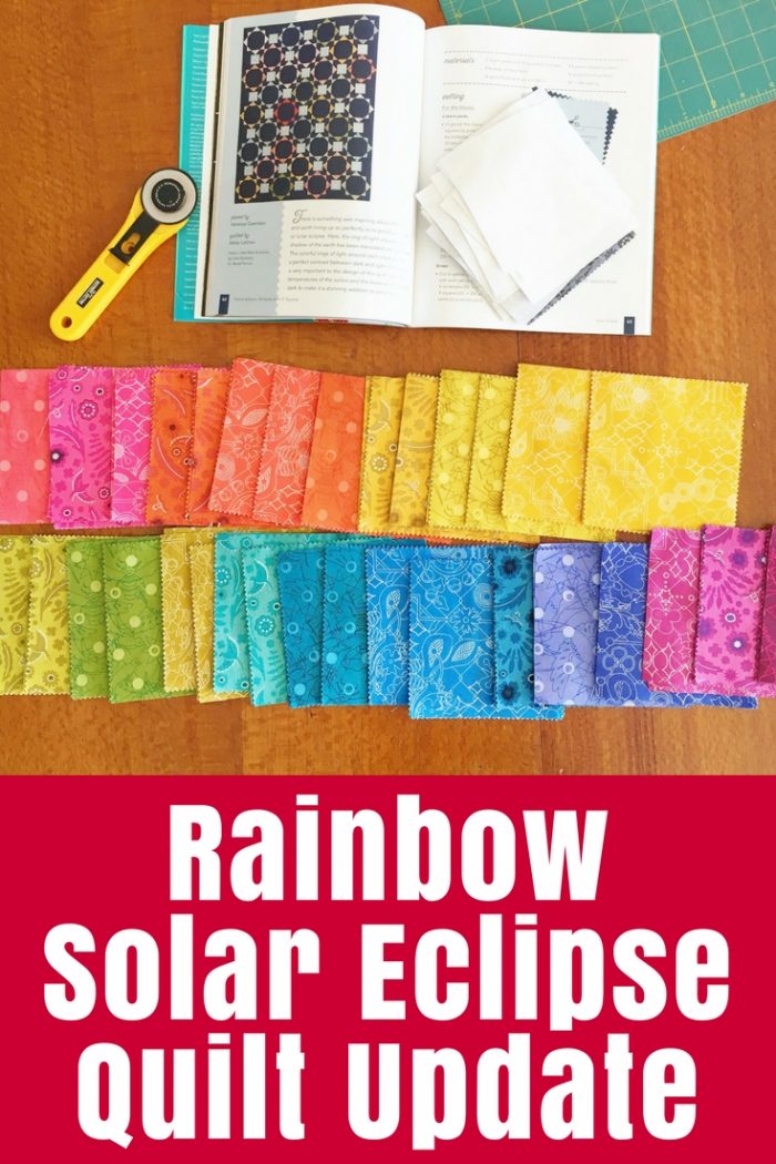 Starting a new project - the Rainbow Solar Eclipse Quilt - to clear a few doldrums with Charm School book love and Sun Print fabric.