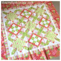 quilt pink green birds