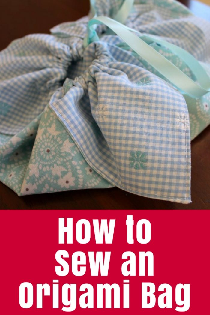 How to sew a simple origami bag with two fat quarters and some ribbon. This is so easy you will want to make them for all your friends!