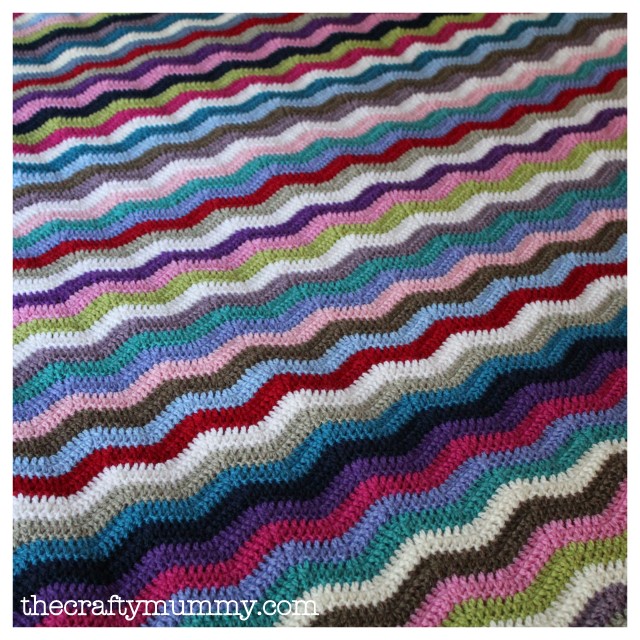 crochet ripple blanket rainbow chevron