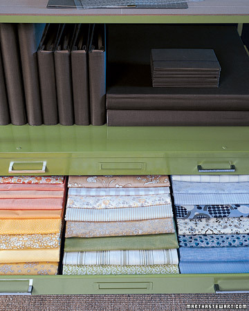 fabric storage in drawers