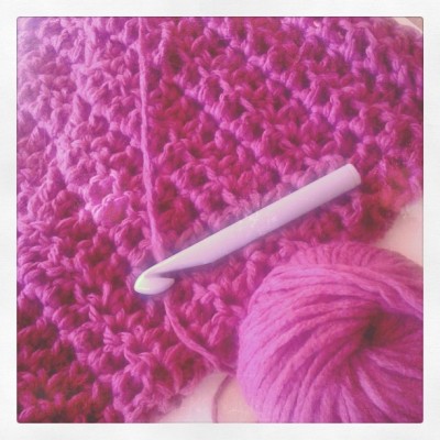 crochet shawl large hook plum easy
