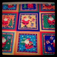 bright santa fabric panel