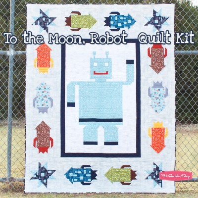 To moon robot quilt kit