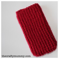 crochet iPhone case cozy red