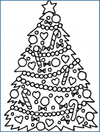 Christmas tree colouring in printable