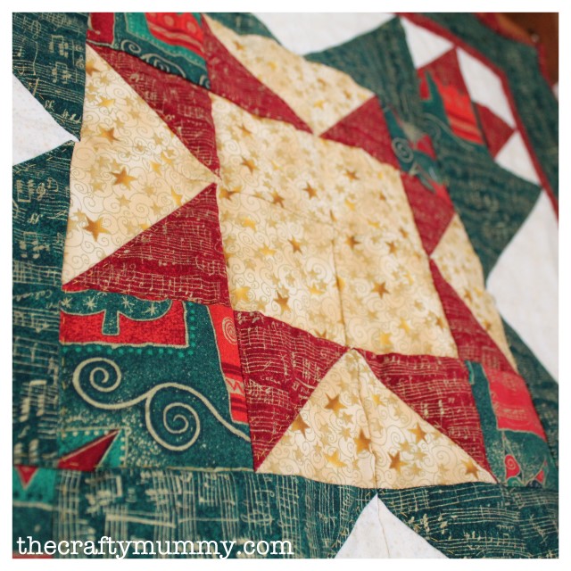 patchwork Christmas star hanging