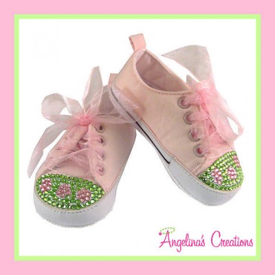 Etsy pink baby bling shoes