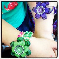 beaded flower cuff