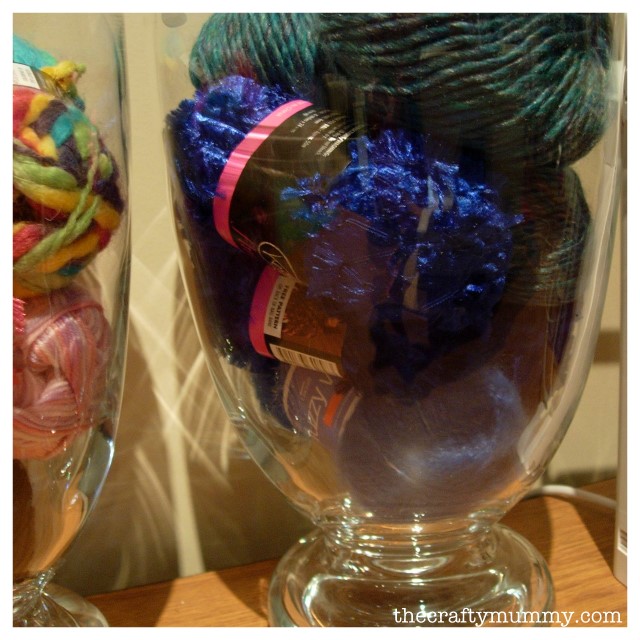 yarn wool glass jars