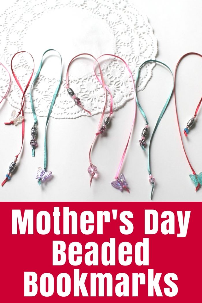 Mother's Day crafts - great for gifts or the school stall. These Beaded Bookmarks are super easy and quick to make - and cute!