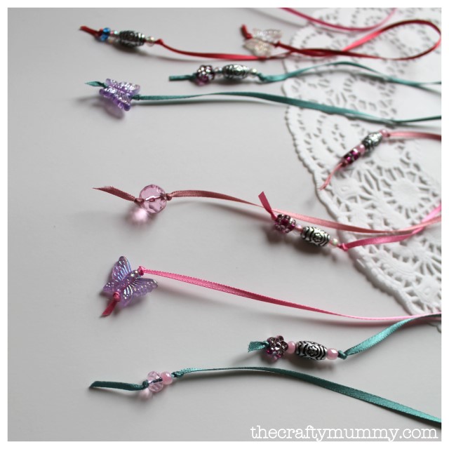 ribbon bead butterfly bookmarks