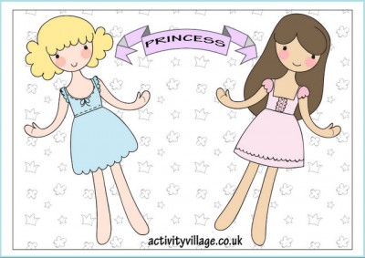 Paper Doll Printables DIY Kits for Kids, Dress up Doll, Paper Doll