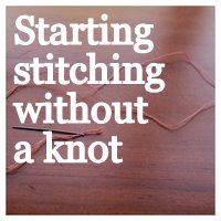 starting stitching no knot