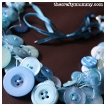 blue button necklace handmade