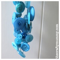 blue button necklace turquoise aqua