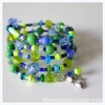green blue memory wire bracelet