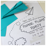 party airplane paper plane invite