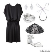 black dress silver party