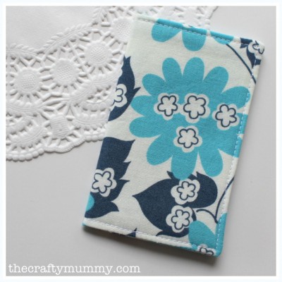 blue floral card holder