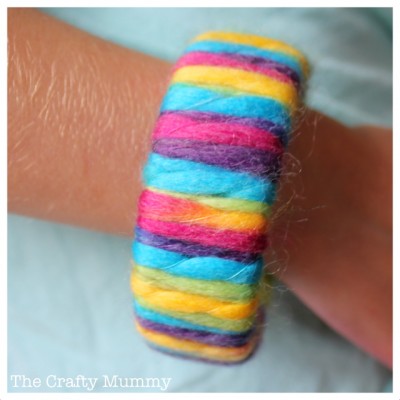 rainbow yarn wrapped bangle