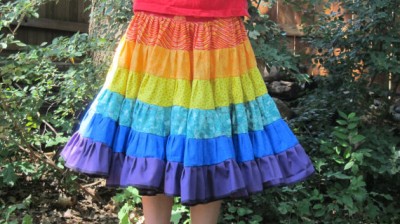 rainbow twirly skirt