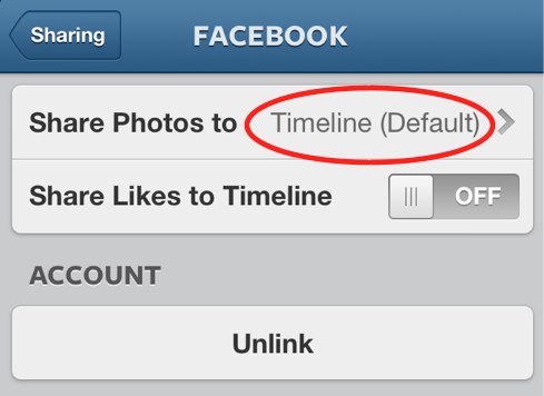instagram share to facebook timeline