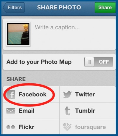 instagram sharing to FB