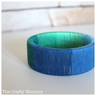 craft bangle wrapped in thread