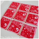 Christmas coasters red white
