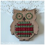 cross stitch owl ornament