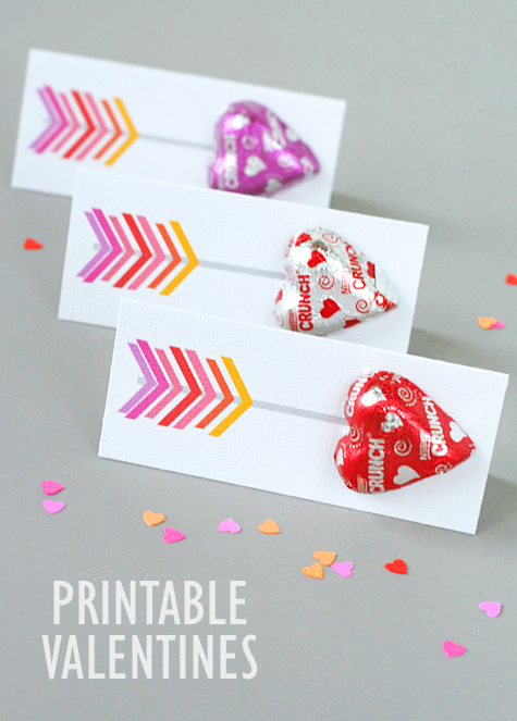 printable arrow valentines