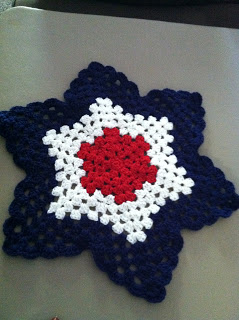 granny star crochet red white blue